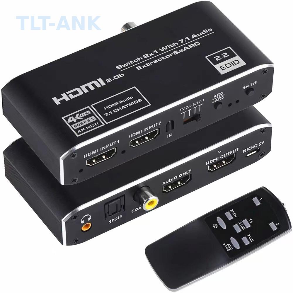 Optical Audio Hdmi Earc Extractor - Switch HDMI 2 in 1 Out