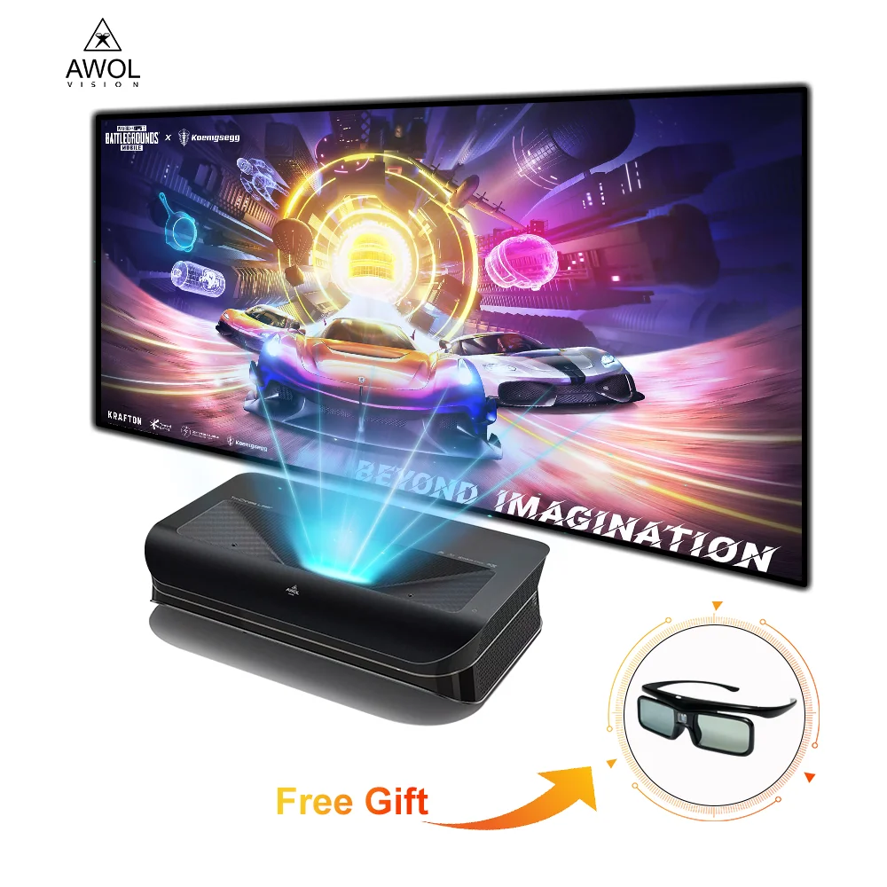 Ultra Short Throw Laser Projector 4K - AWOL 3000 3500 Pro Proiettore laser