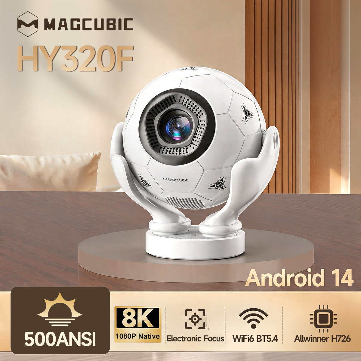 Auto Focus Keystone Correction Projector - Proiettore Magcubic HY320F con Controllo Vocale,