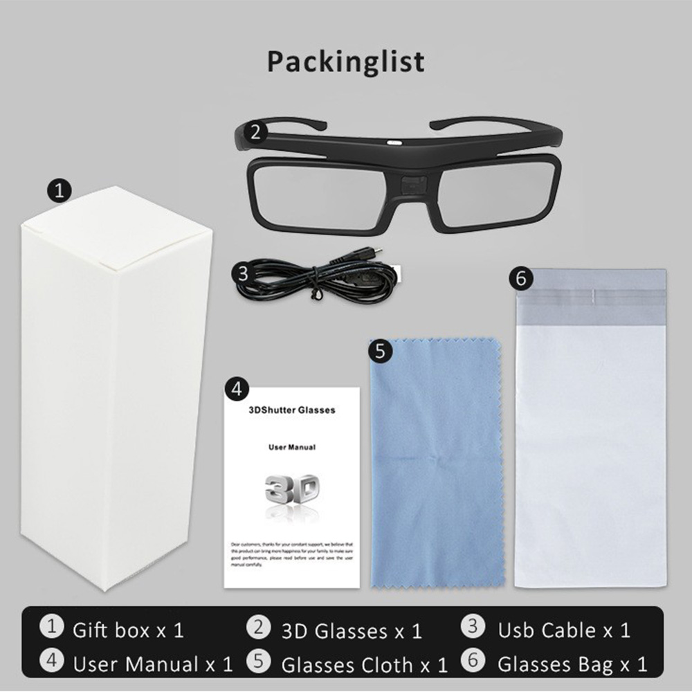 Active 3D Glasses Dlp Link Projector - Hot DLP Link USB ricaricabile Occhiali