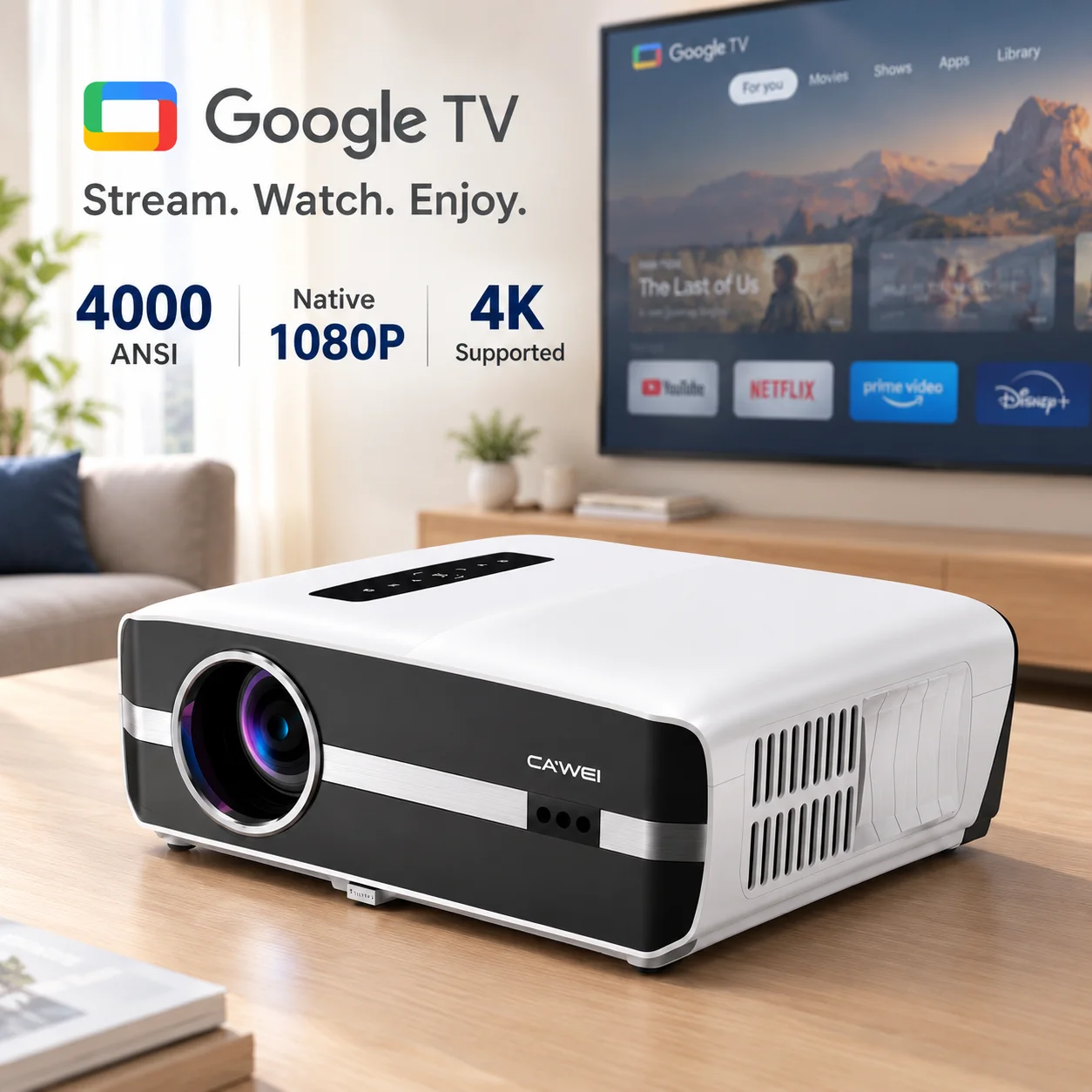 Auto Focus Keystone Correction Projector - Nuovo Proiettore A9S 4K 4000ANSI con