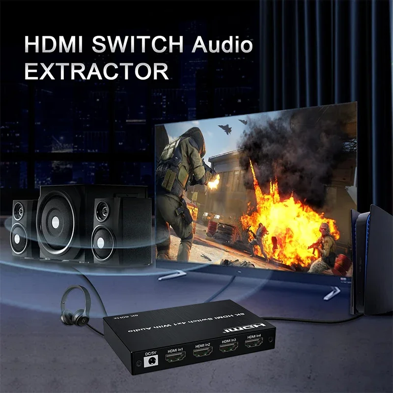 Switch HD 8K 60Hz 4 ingressi 1 - Optical Audio Hdmi Earc Extractor recensione e prezzo