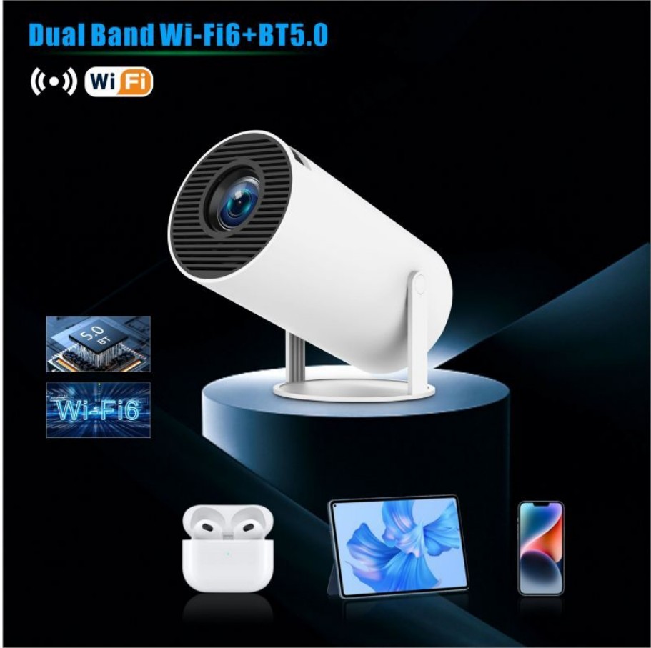 Mini proiettore intelligente H - 4K Smart Projector Android 11 Wifi 6 recensione e prezzo