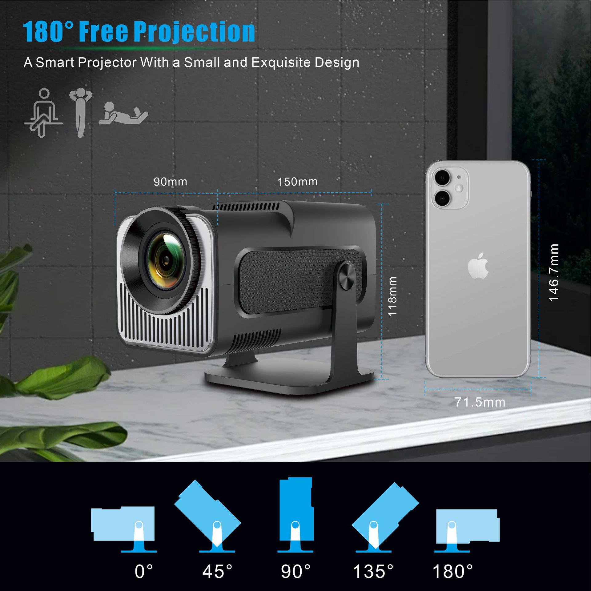 HY320Mini Nuovo Proiettore Sma - 4K Smart Projector Android 11 Wifi 6 recensione e prezzo