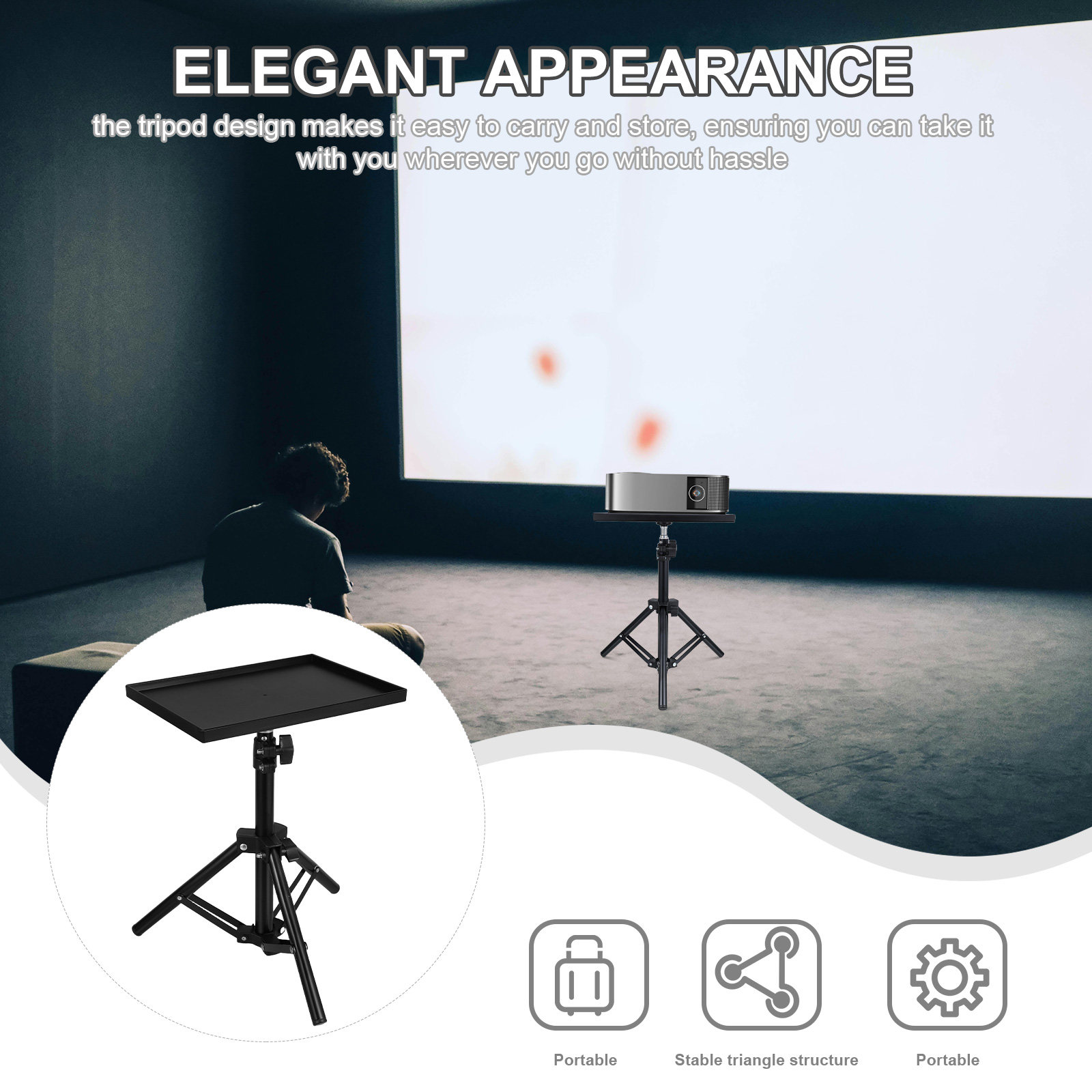 Supporto per proiettore, trepp - Projector Floor Stand Tripod Adjustable recensione e prezzo