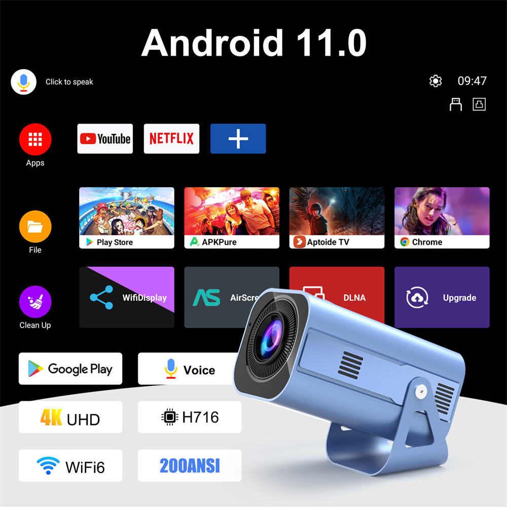 Nuovissimo Proiettore Smart H9 - 4K Smart Projector Android 11 Wifi 6 recensione e prezzo